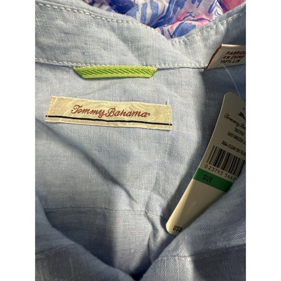 Tommy Bahama Easy Breezer 100% Linen LS Button Up Shirt Mens Large NEW $98 Blue - Picture 2 of 8